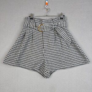 Flying Tomato Short Women Size Small City Slicker Houndstooth Pleated High Rise